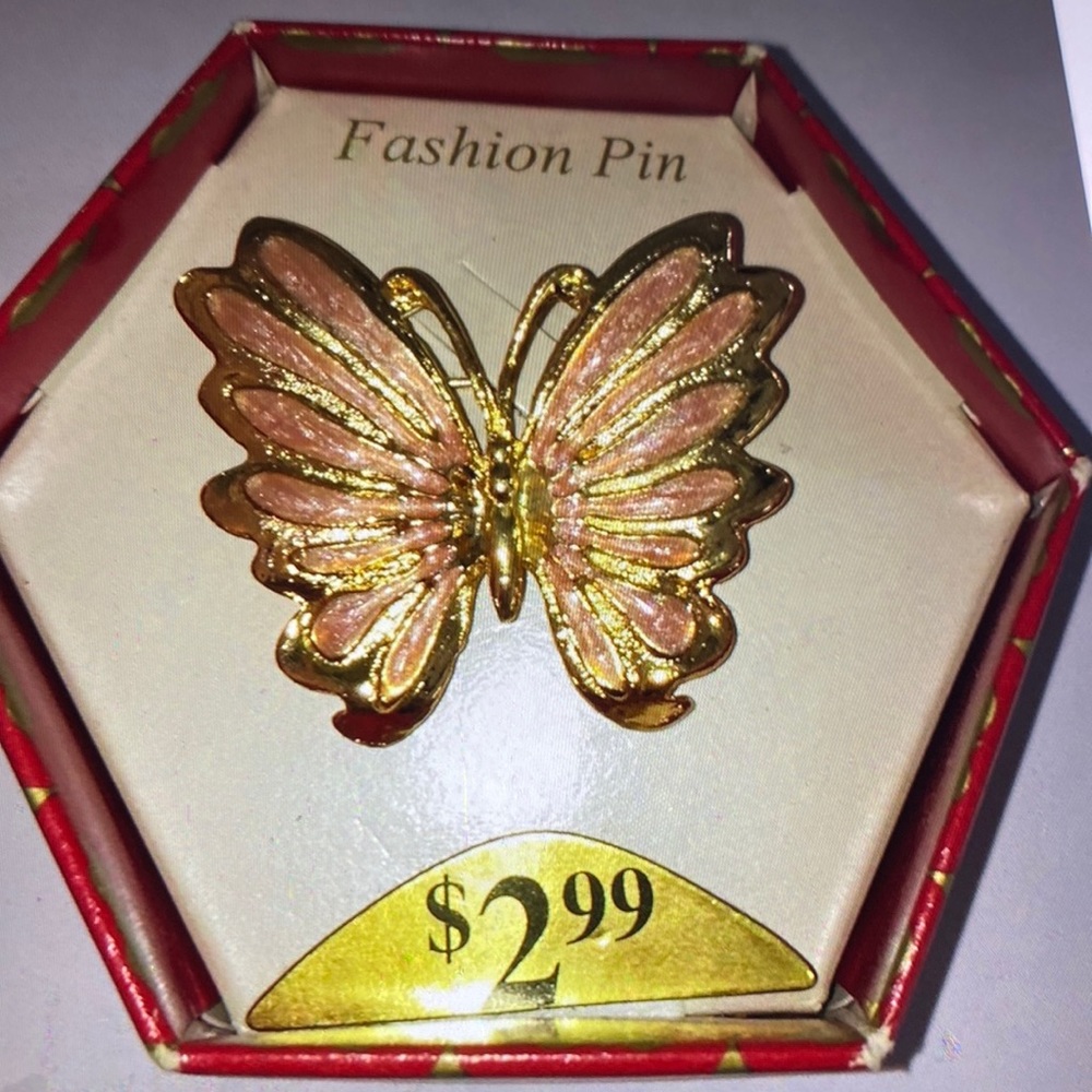 Vintage butterfly, brooch, pin enamel side, AAI